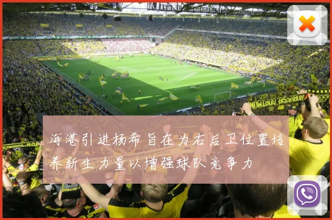 海港引进杨希旨在为右后卫位置培养新生力量以增强球队竞争力